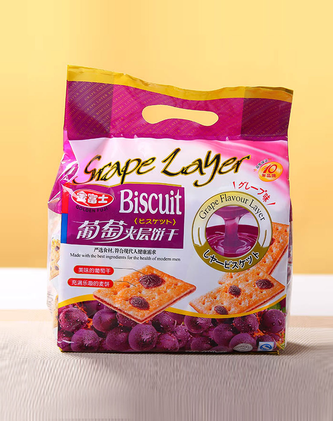 零食天地金富士 葡萄夹心饼干 400g