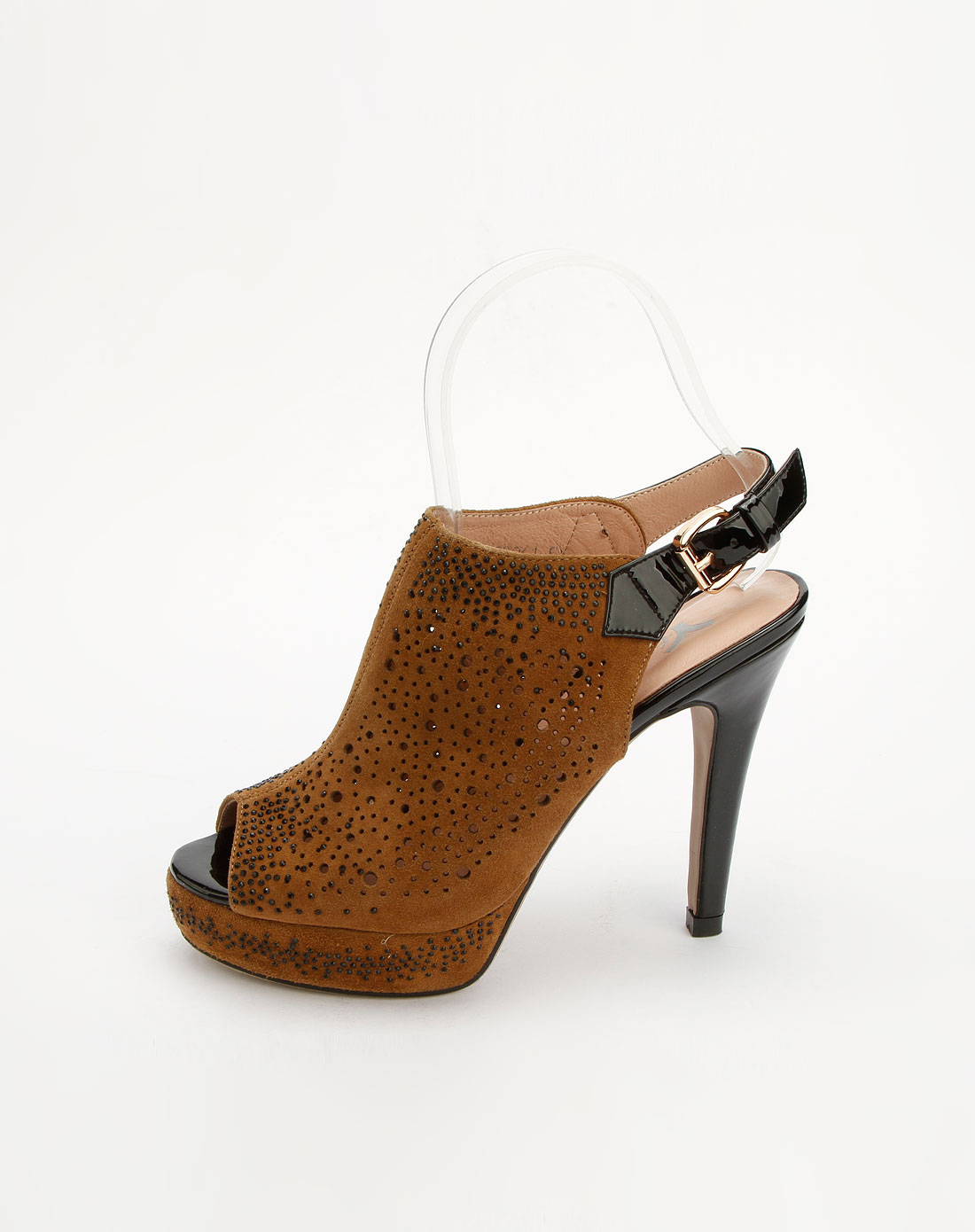 漾风尚yfashion女鞋专场-女款卡其色大方时尚超高跟凉鞋