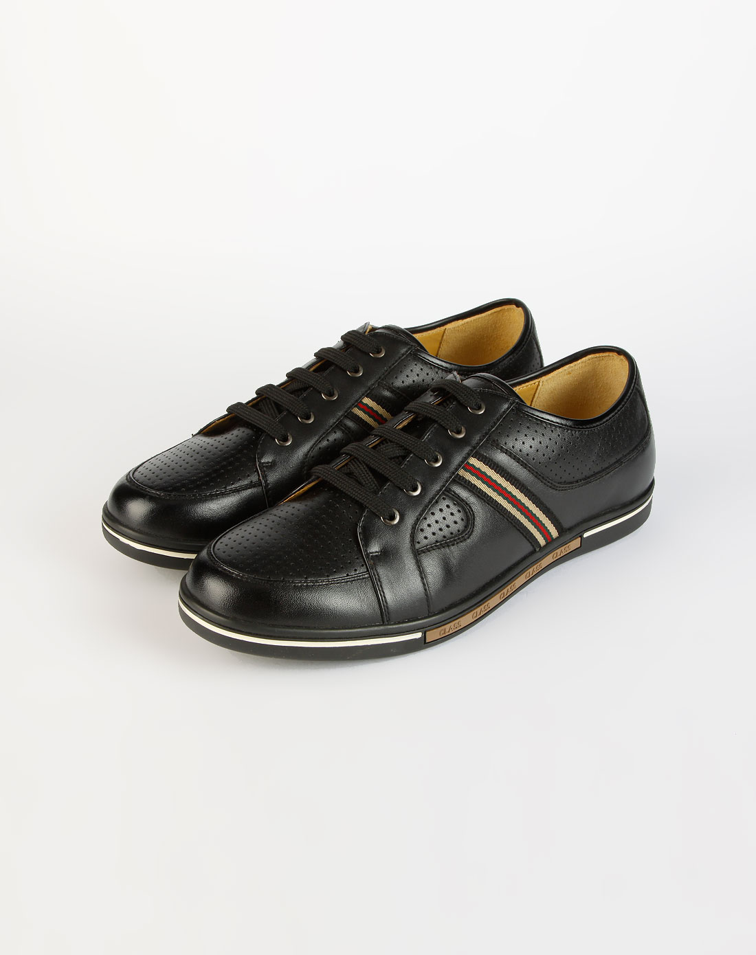 皇冠crown-男鞋黑色商务系带皮鞋1