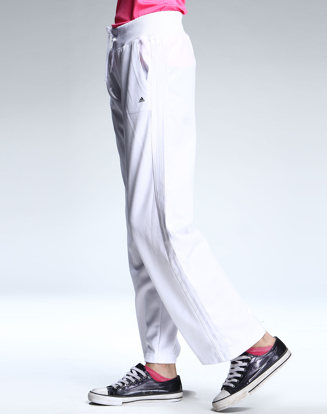 女款白色运动长裤