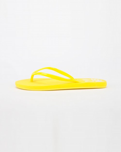 美特斯邦威-女装专场女款黄色印字人字拖