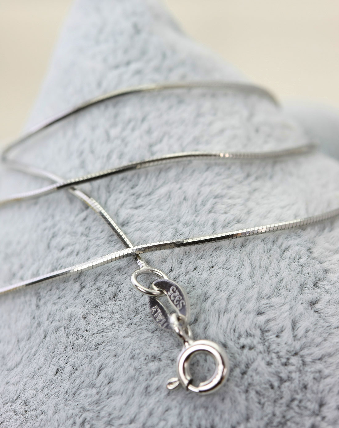 女款925纯银闪亮蛇骨链素链45cm