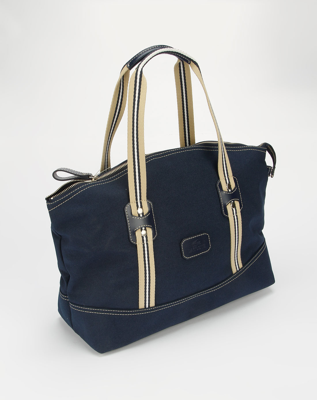 法国鳄鱼包包lacoste藏蓝/卡其色休闲单肩包