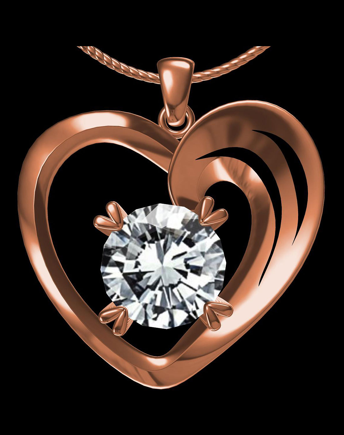 玫瑰金钻石吊坠飞翔的翅膀(附证书赠925银项链)_唯品会名牌时尚折扣网