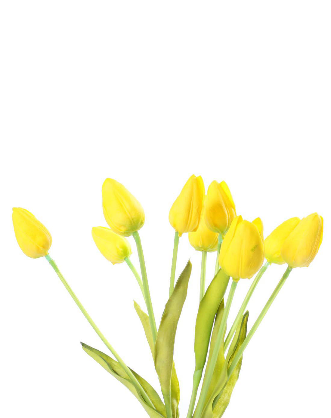 黄色小郁金香仿真花束9头