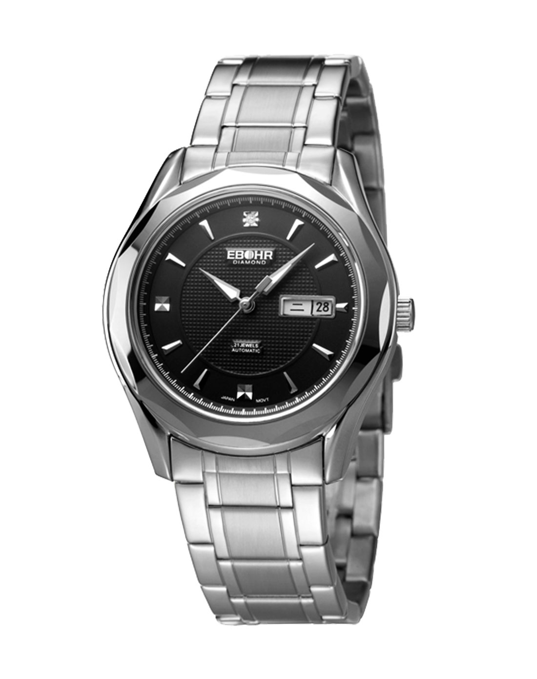 依波ebohr手表专场女款精品自动机械钨钢黑面