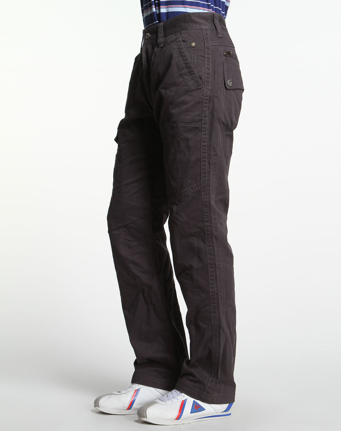 固特异goodyear户外休闲专场-深灰色斜纹休闲长裤