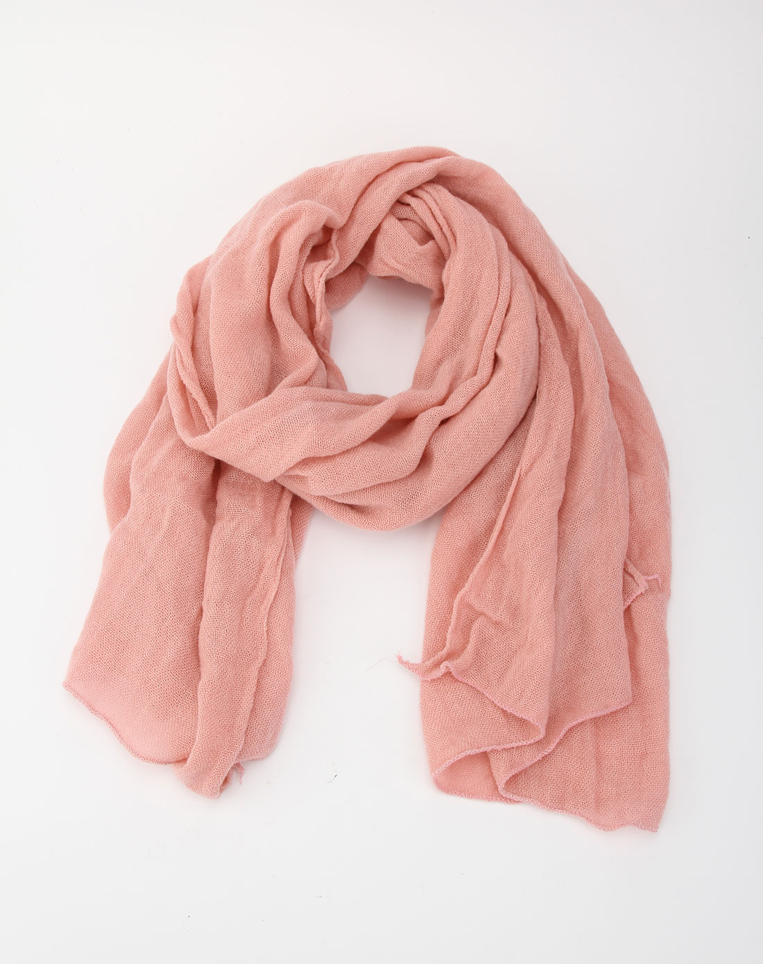 粉红色针织围巾