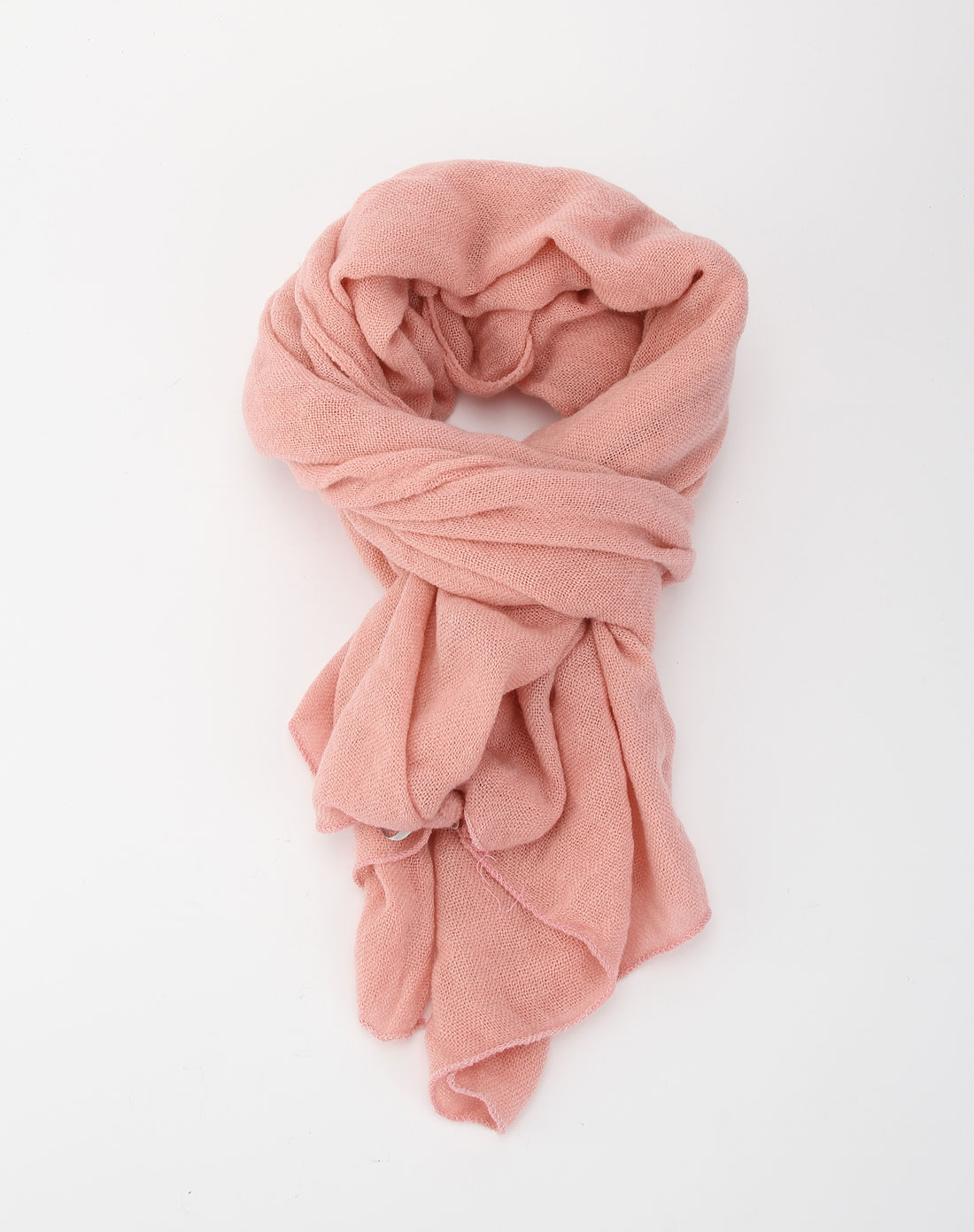 粉红色针织围巾