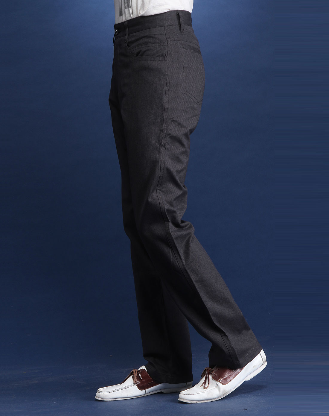 > 藏青色休闲长裤