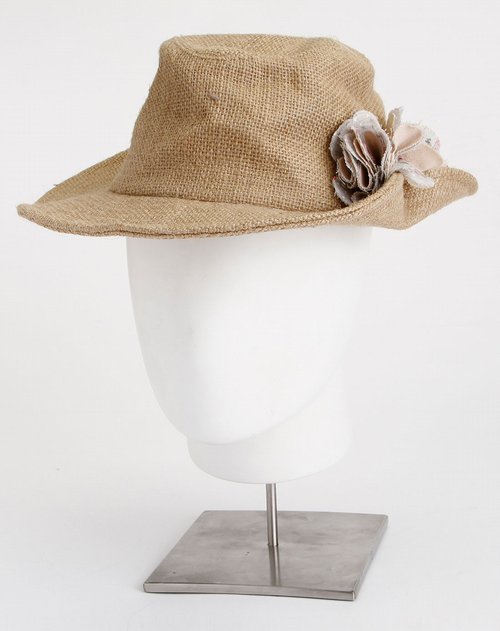 特玞娜tapenade卡其色蝴蝶结礼帽