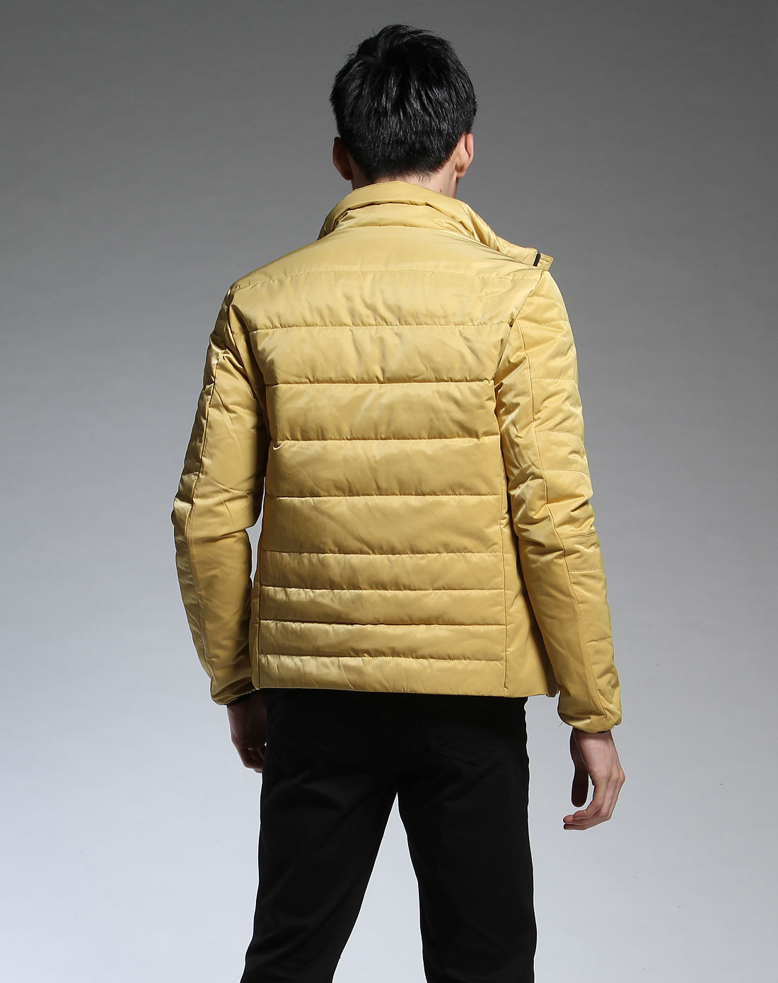 克莱蒙梭clemenceau男装专场男款黄色长袖休闲羽绒服