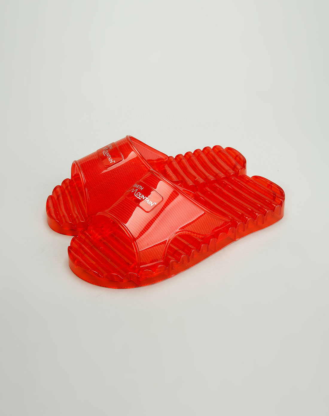 特力屋中性红色舒适居家水晶按摩拖鞋