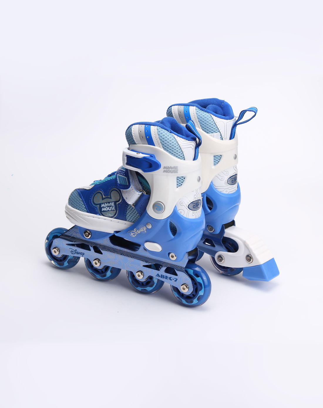 蓝色直排动力旱冰鞋