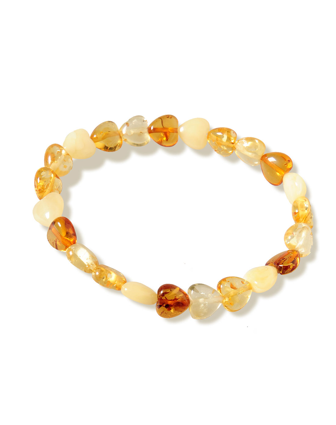 kmonado琥珀专场-黄色优雅蜜蜡金珀心形手链(附鉴定证书)