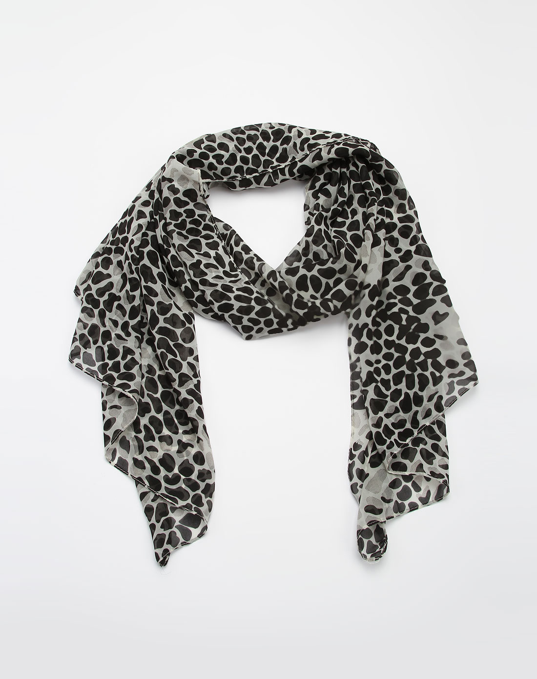 [ 帕鲁巴斯 ] 女款黑白色可爱碎点丝巾