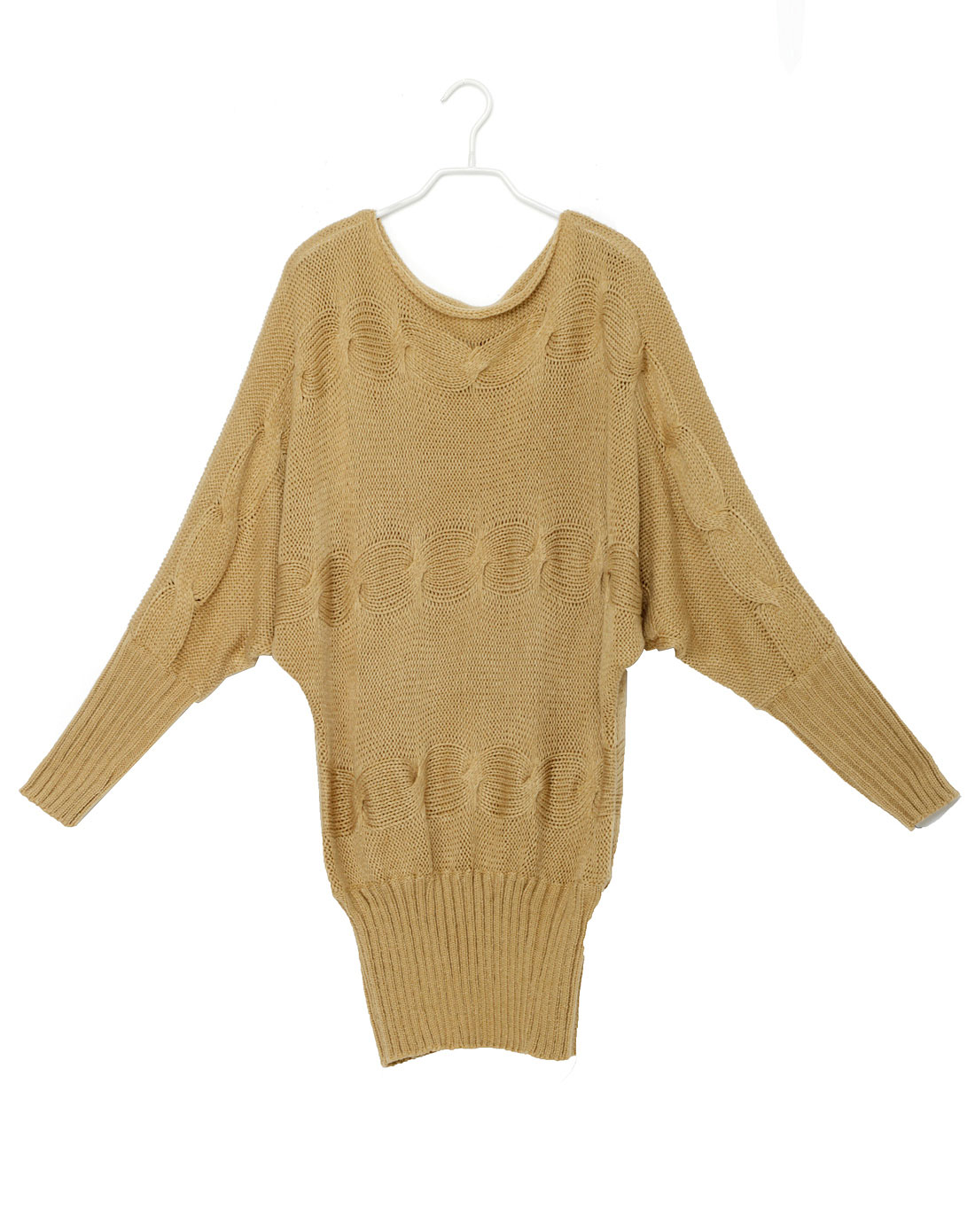 > 蝙蝠袖纯色毛衣