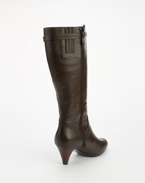 星期六 深咖啡色高跟时尚简约长靴