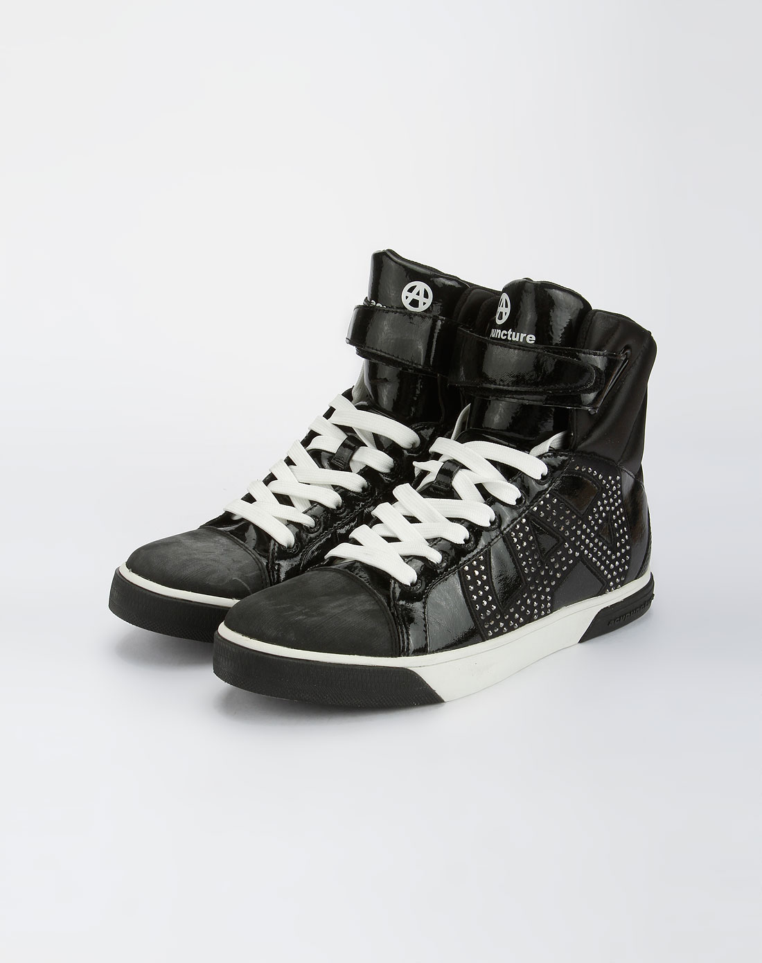 爱克佩特acupuncture男女鞋混合专场-男款黑色绑带高邦休闲鞋