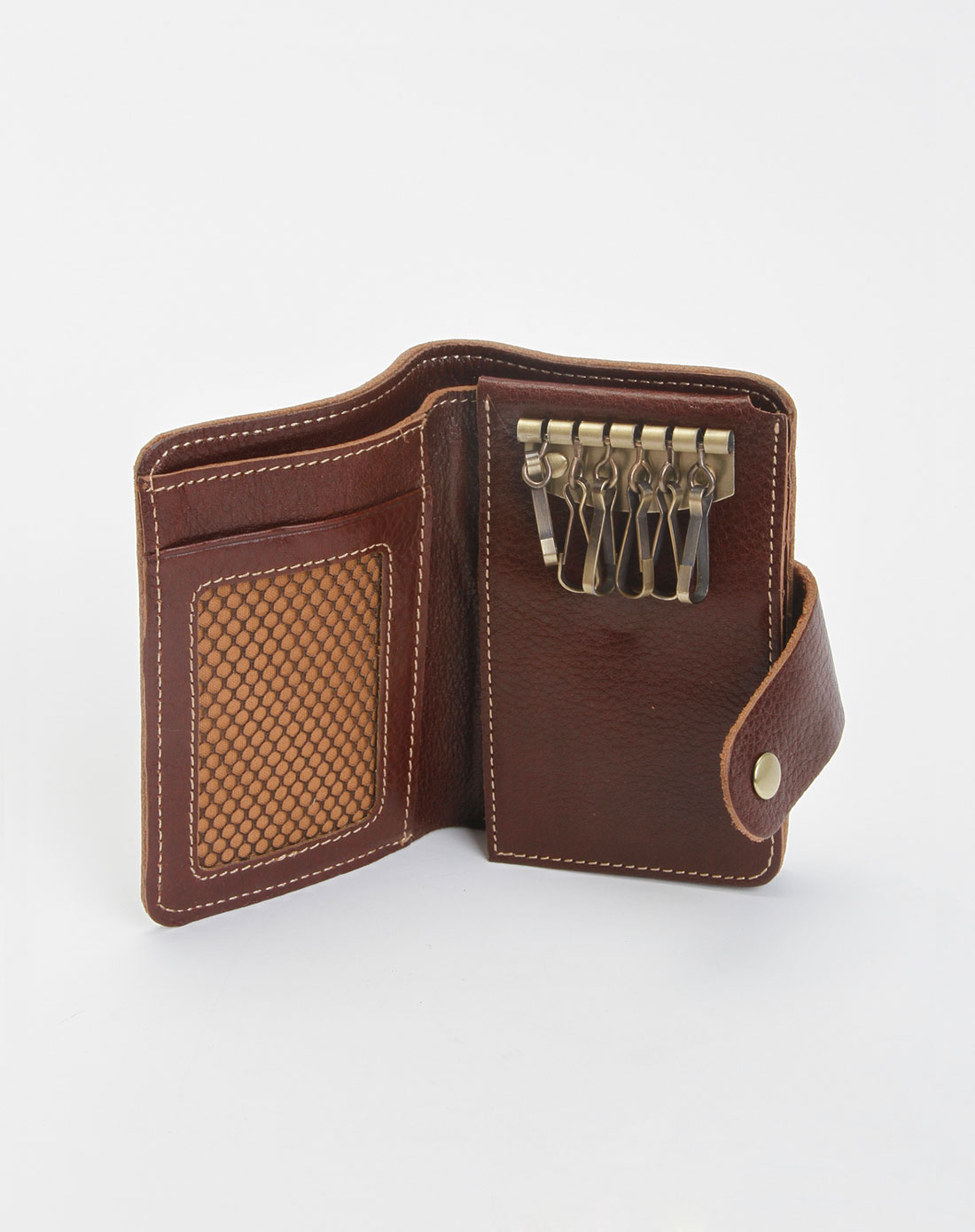 丑皮匠中性棕色钥匙钱包