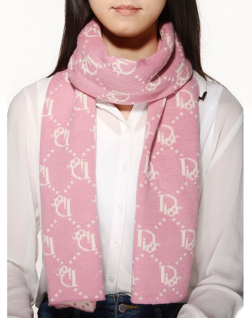 冬日缱绻围巾专场dior 中性气质羊毛围巾粉红白色