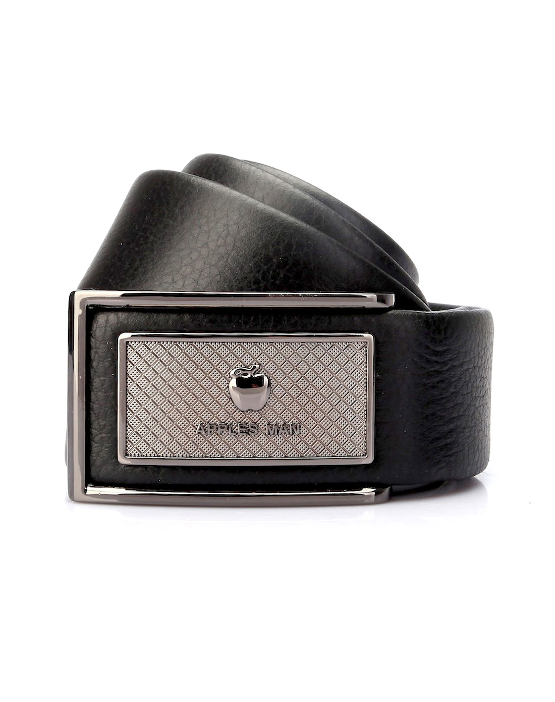 > 黑色自动扣腰带