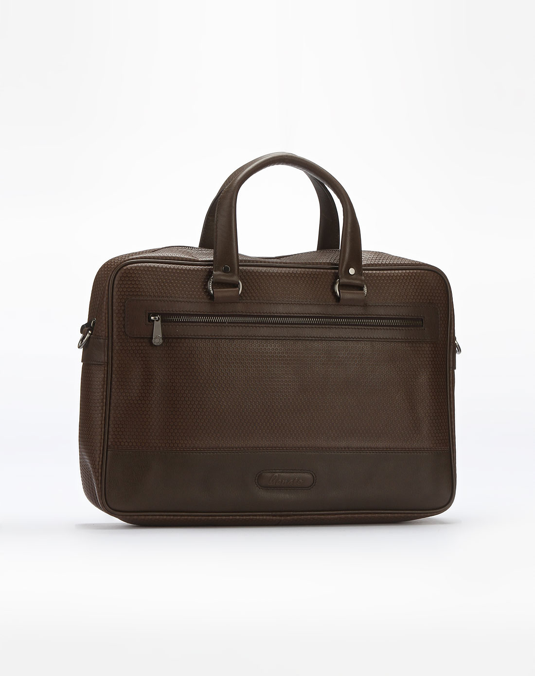 宾度j.benato男包专场-男款咖啡色商务时尚手提包