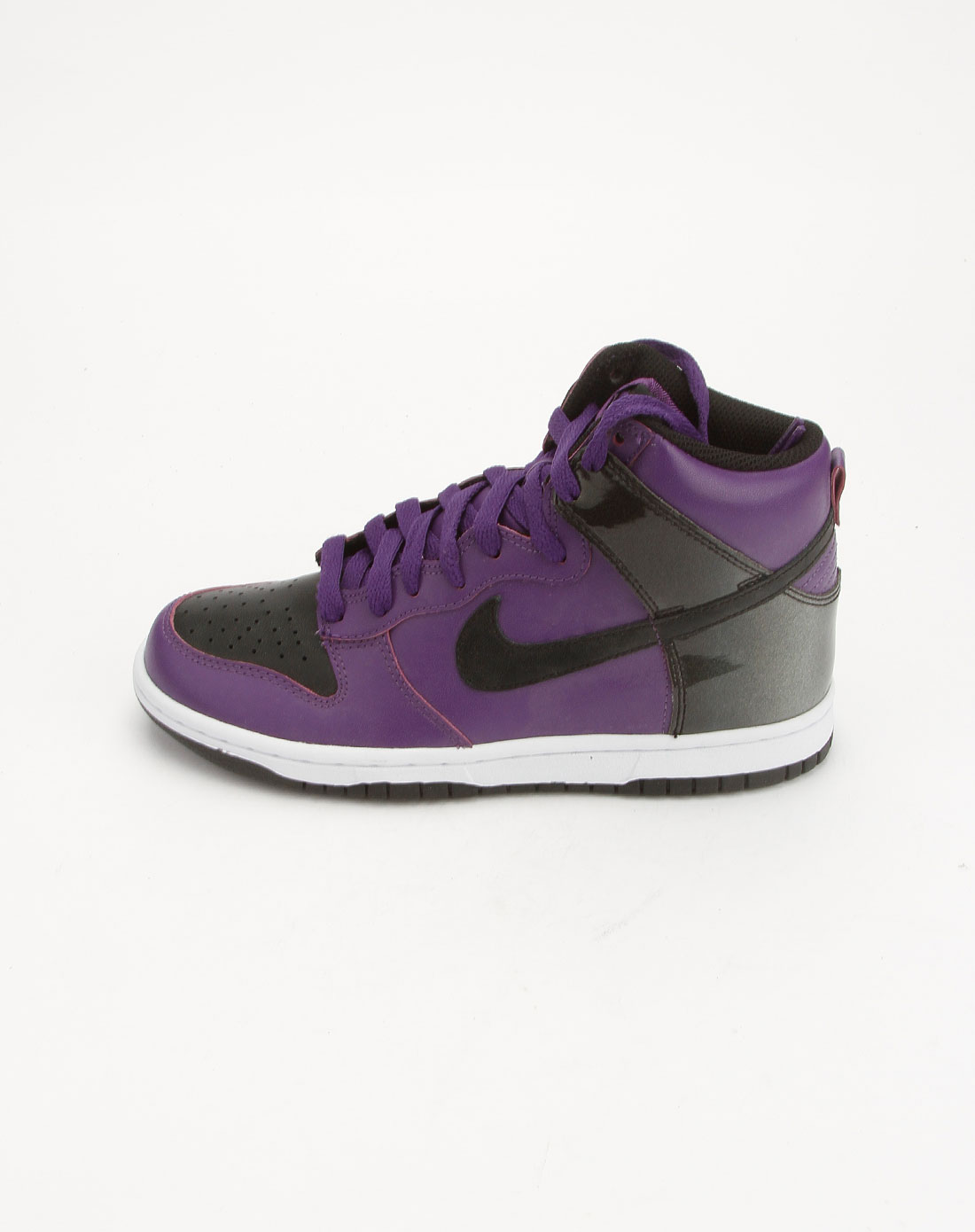 女款深紫/黑色dunk系列绑带高邦文化鞋