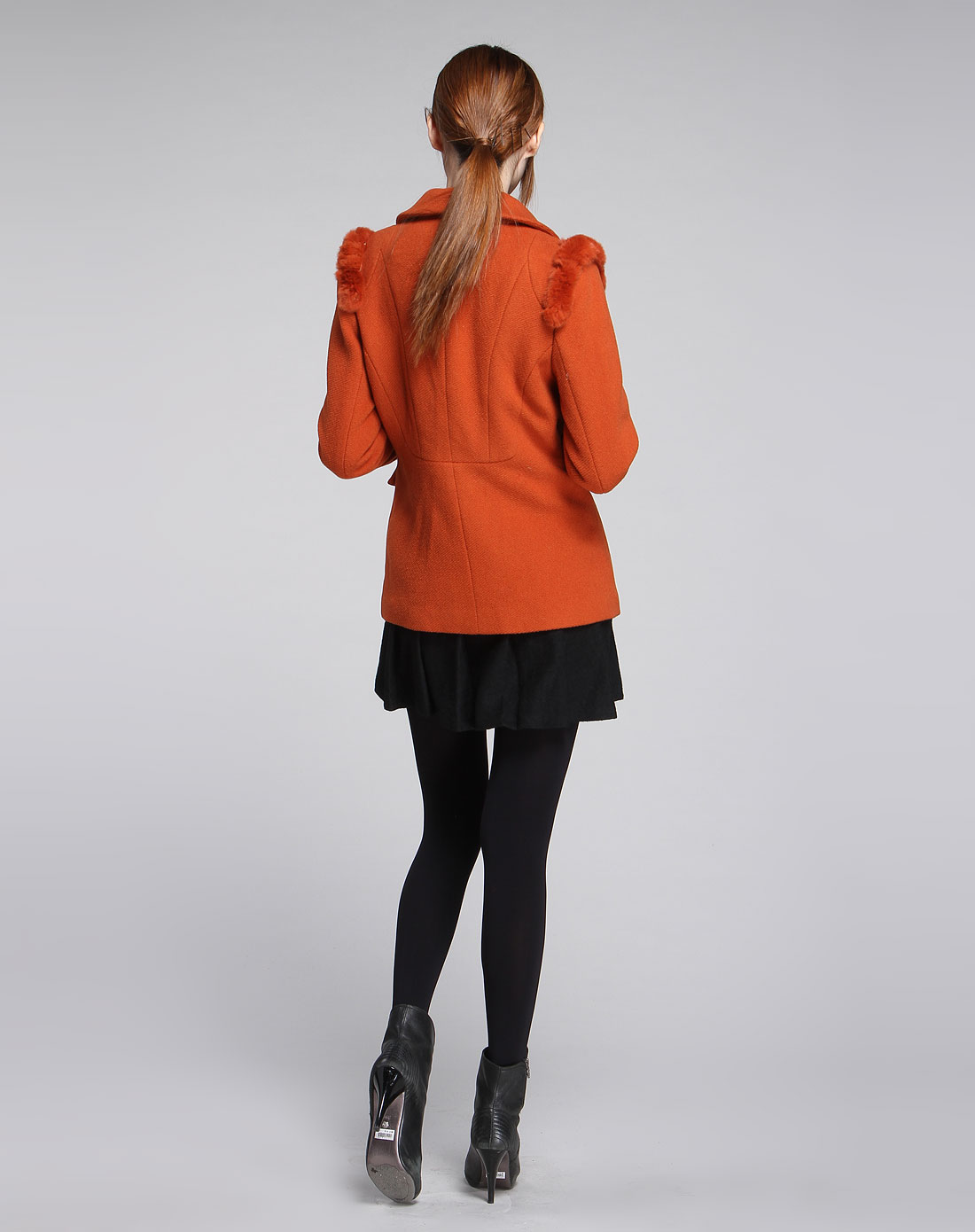 深桔色时尚个性长袖外套