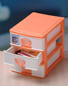 jm韩式素色三层收纳盒