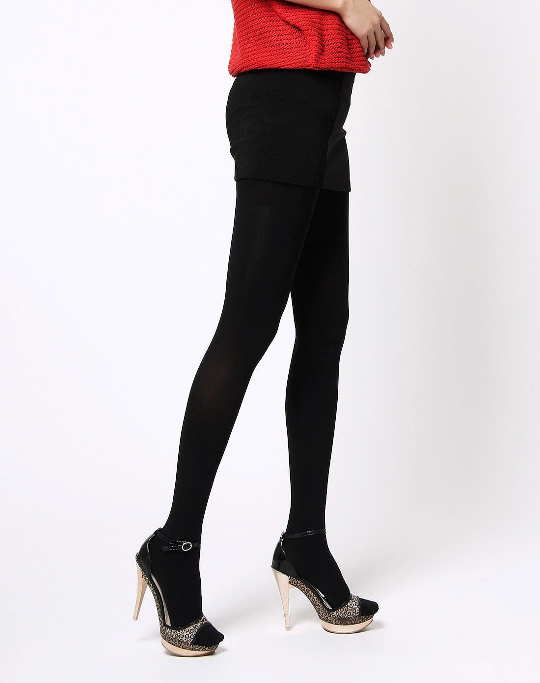 黑色加厚平纹连裤袜