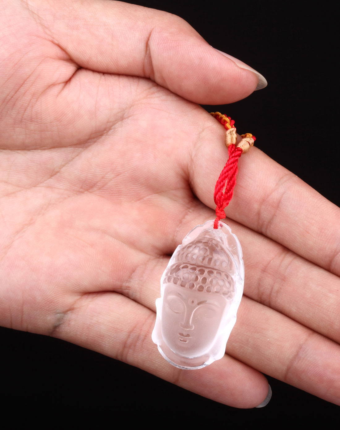 天然水晶大佛头吊坠(附证书)
