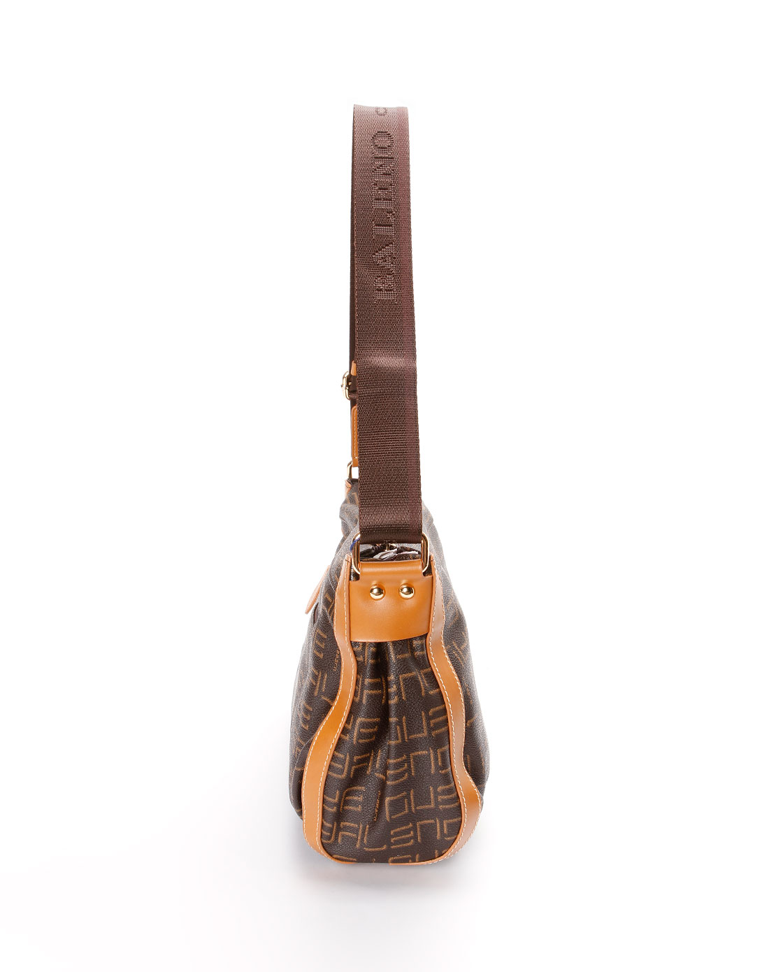 宾奴baleno-女啡色时尚印logo斜挎包