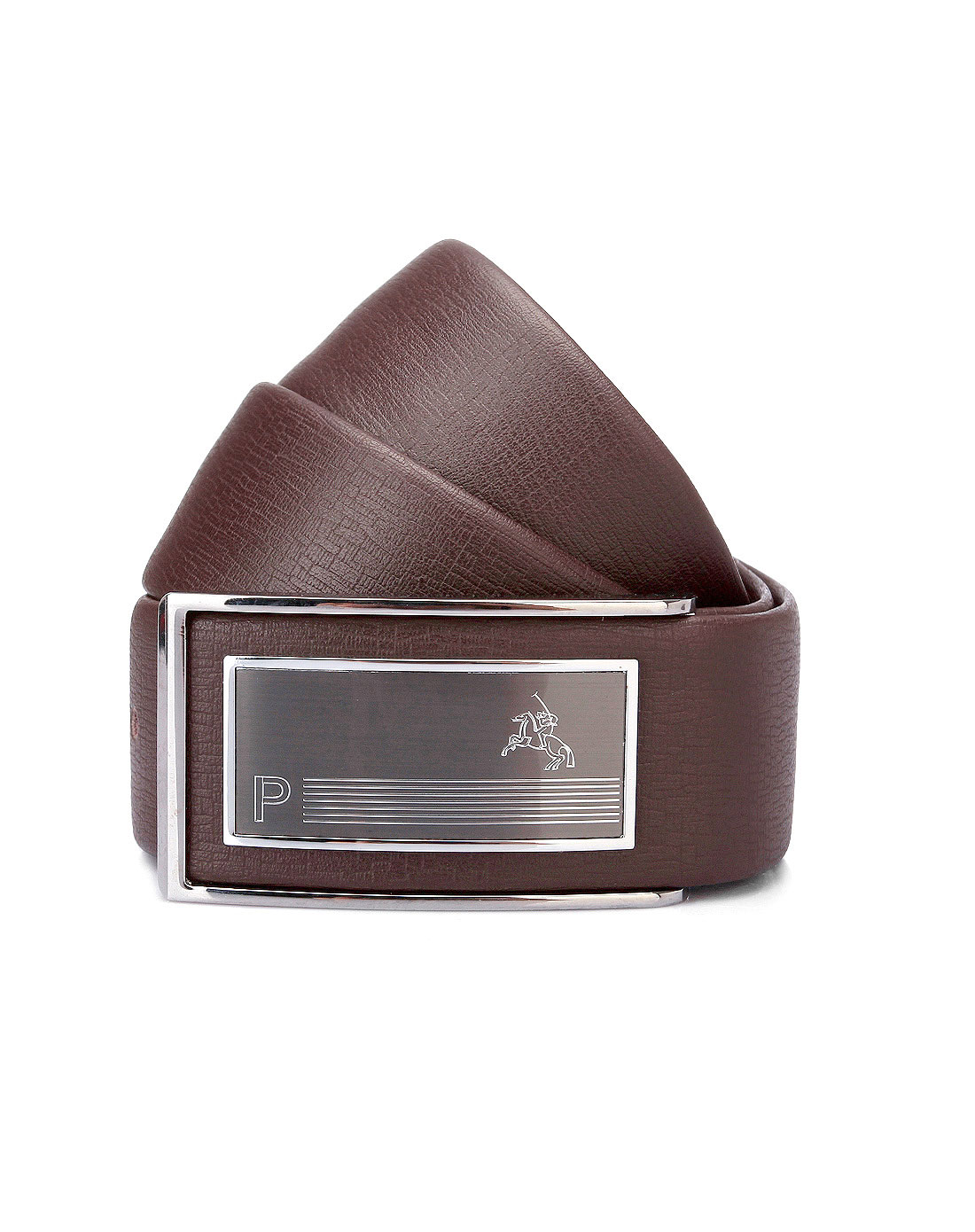 [ 保罗美思得 ] 啡色简约休闲平滑扣牛皮腰带