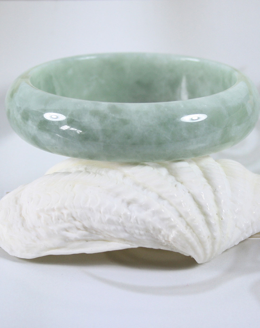 豆种天然翡翠a货手镯-富贵(附证书)