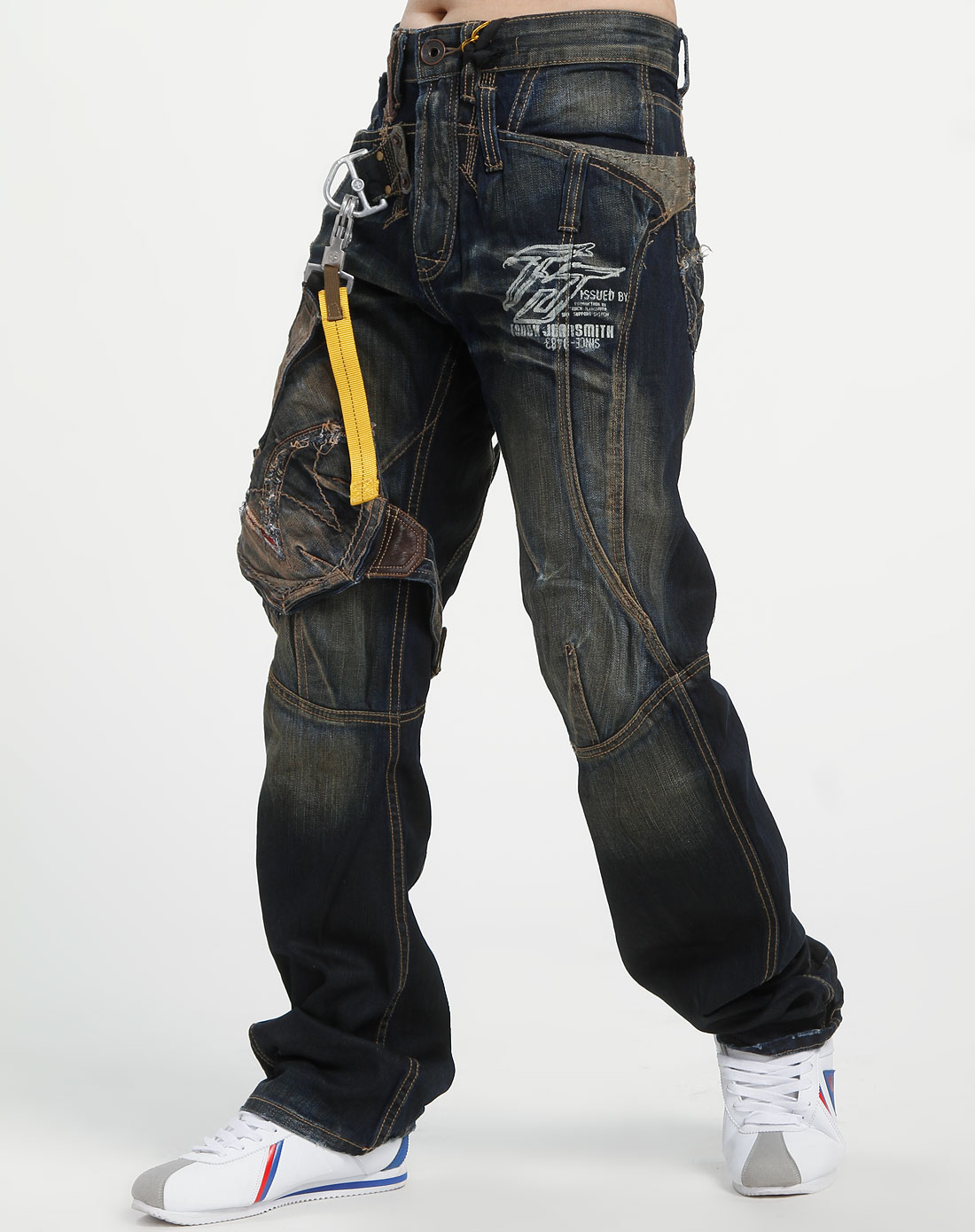 tough男装专场深蓝色牛仔长裤
