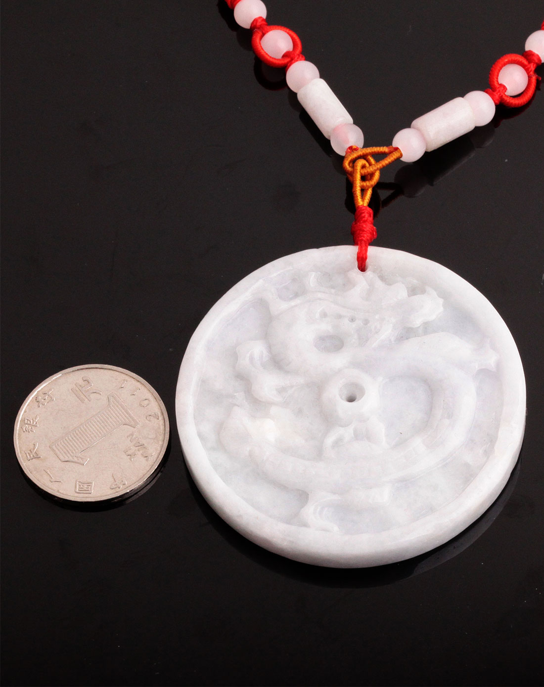 男款浅紫色翡翠a货圆盘吊坠(证书一张)