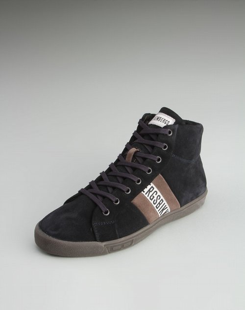 意大利名鞋专场bikkembergs 男款舒适系带低帮牛皮休闲鞋黑色/灰褐色