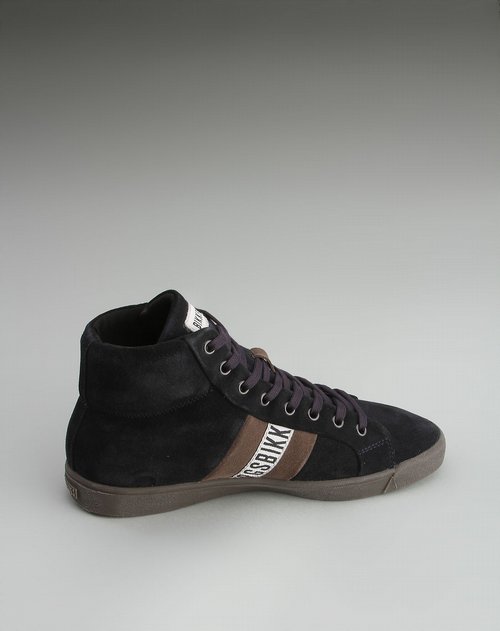 意大利名鞋专场bikkembergs 男款舒适系带低帮牛皮休闲鞋黑色/灰褐色