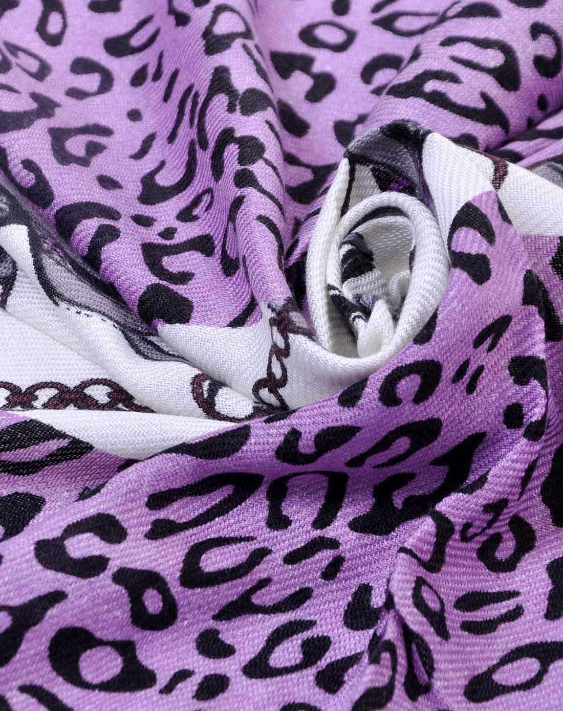 女款紫色豹纹时尚围巾