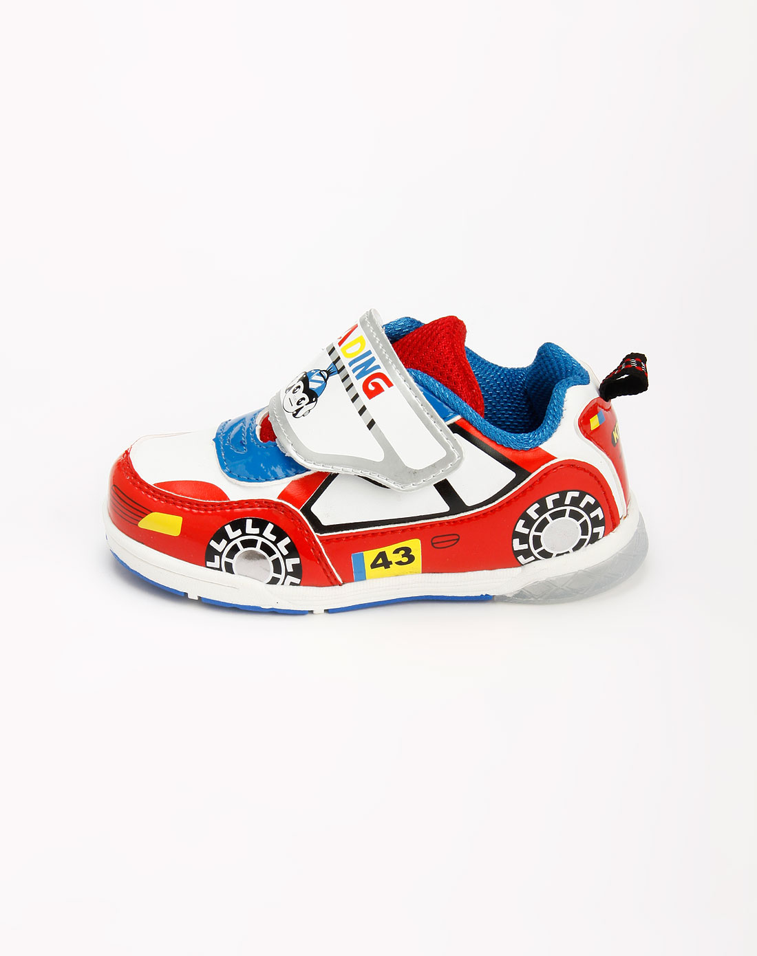 卡丁童鞋中性红色汽车卡通闪灯运动鞋