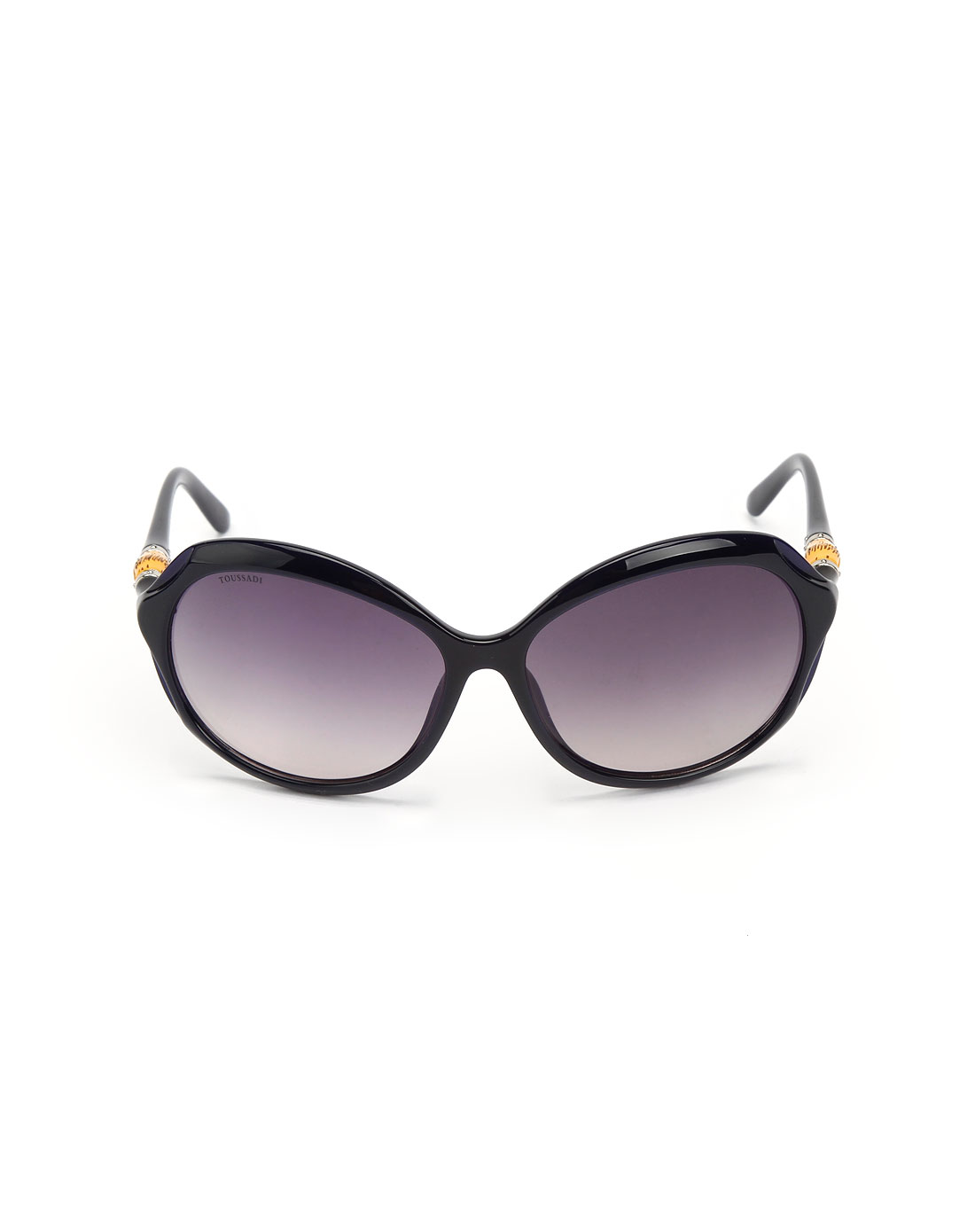 toussadi女款紫蓝色竹节圆形太阳眼镜