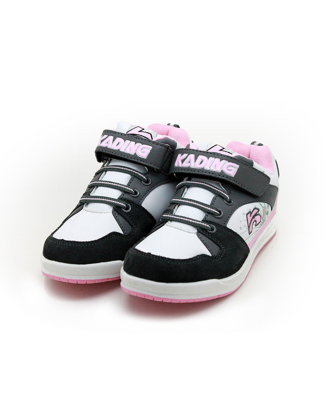 卡丁男女童鞋女童灰粉中童运动鞋83083487_唯品会