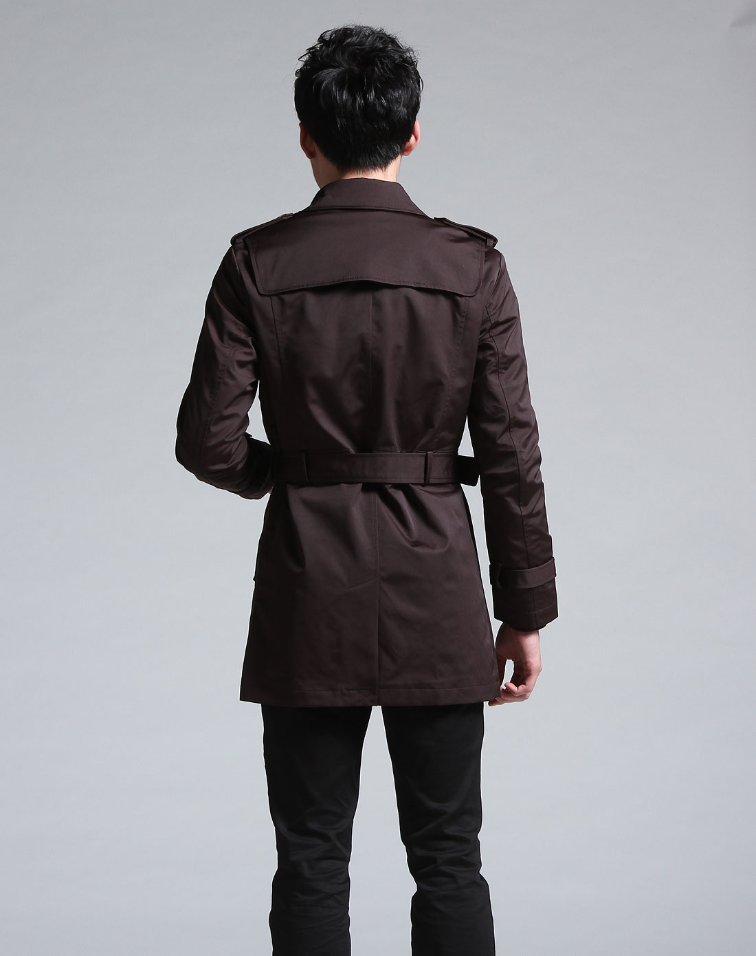 摩高mogao深褐啡色中长款英伦风长袖外套43601883深褐色_唯品会