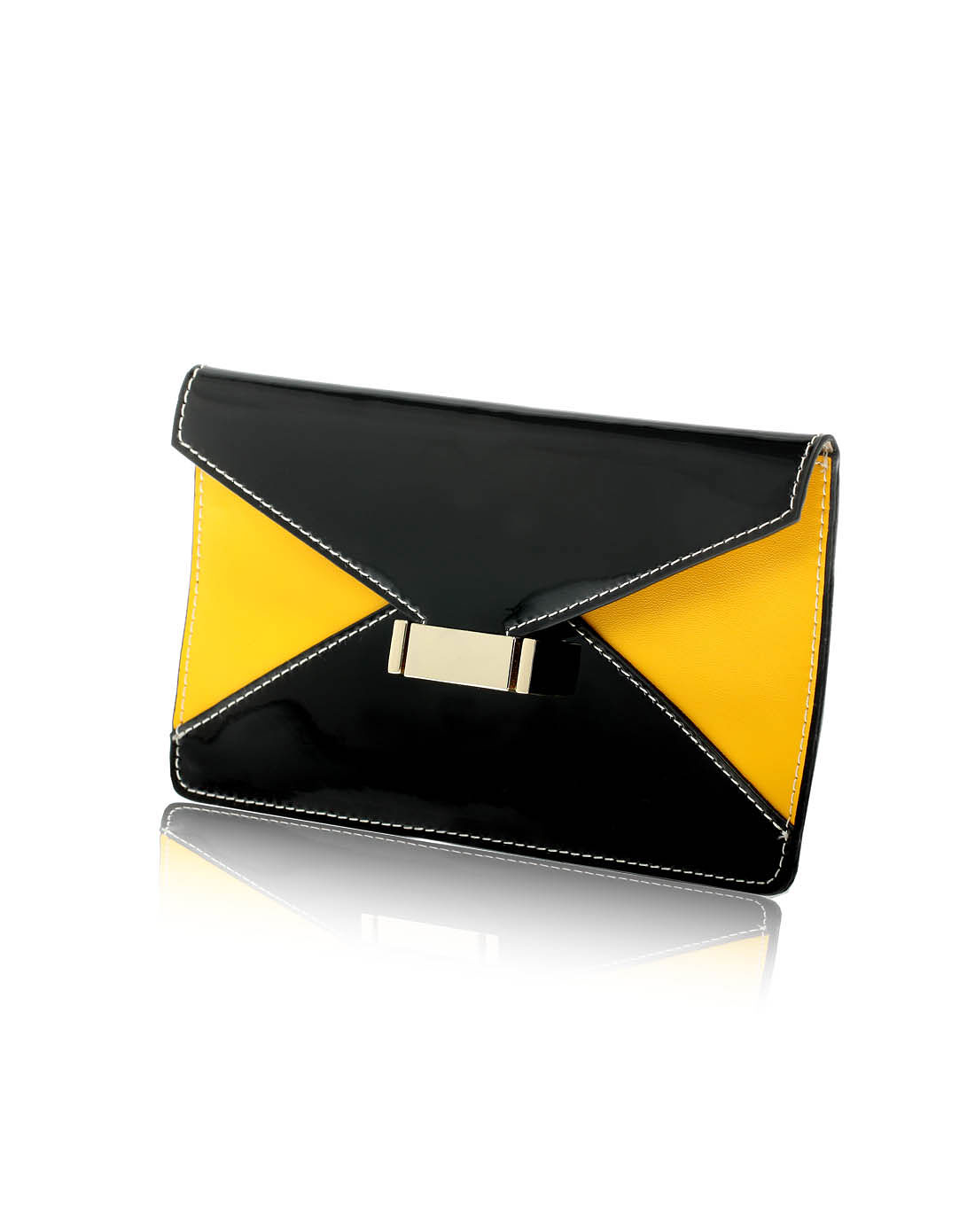 2013早春新款 漆皮平纹信封包黑色