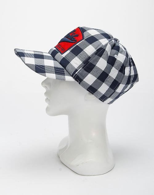马克华菲 蓝白色休闲格纹帽子