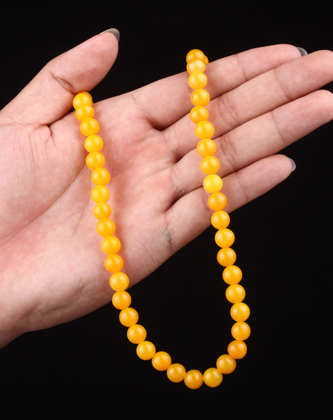 天然极美黄玛瑙项链