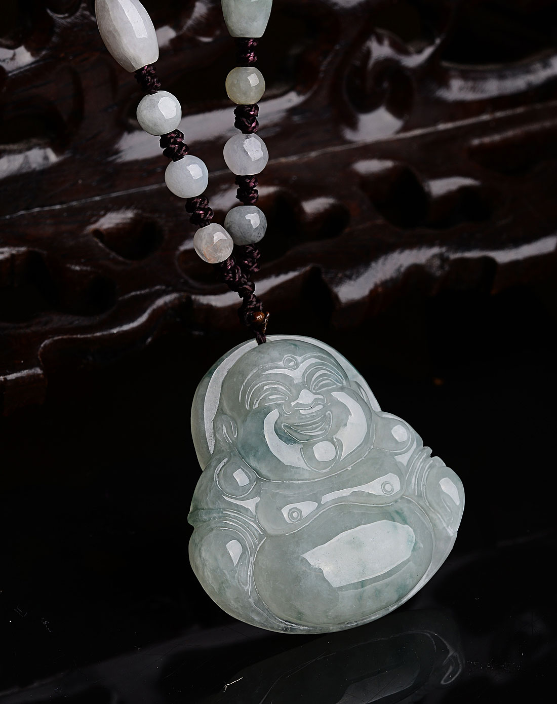 天然a货翡翠吊坠佛(附证书和编绳)fd0718l