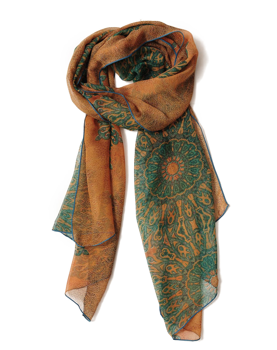 女款黄色花纹时尚丝巾