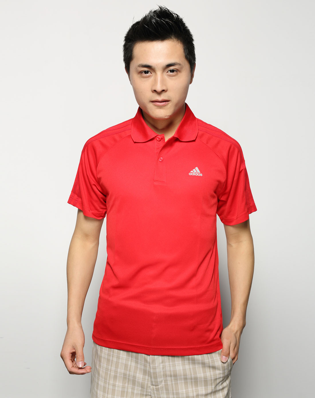 [ 阿迪达斯 ] 男子红色短袖polo衫